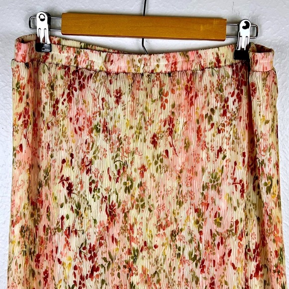 Coldwater Creek Vintage Pink Floral Maxi Skirt PXL Fairy Romantic Ruffle Cottage - Picture 3 of 12